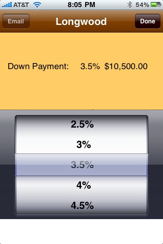 Down Payment Scroll Panel