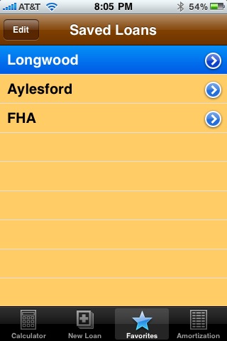 Loan Selection Menu